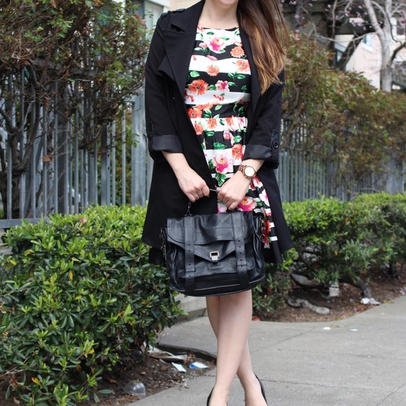 Saks Fifth Avenue RED Floral Stripe Dress - Picture 5 of 8